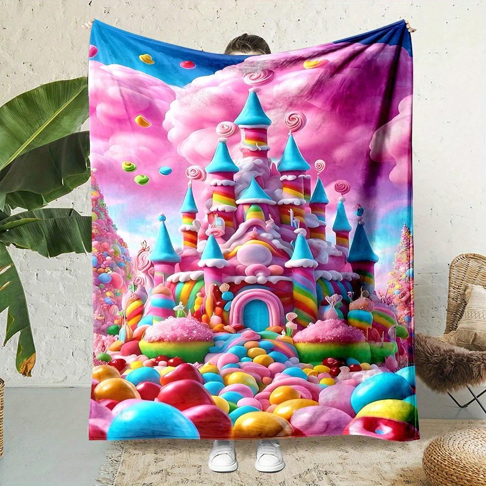 

Rainbow Castle Flannel Throw Blanket Soft All Season No Pilling Couch Bed Camping Gift 75x90cm