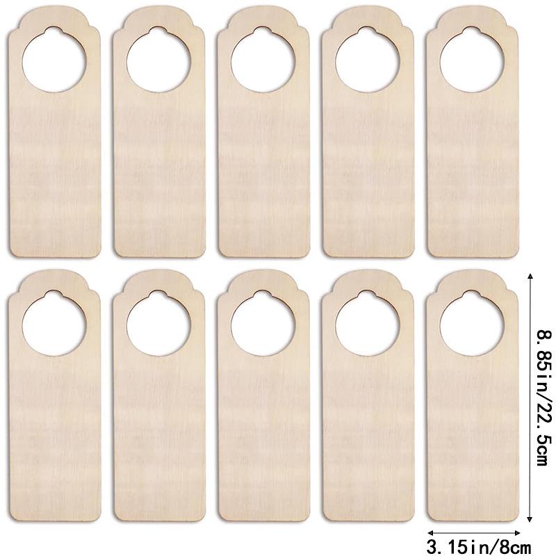 DIY Unfinished Wooden Door Handle Sign for Home, Hotel, or Office Decor