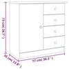 VidaXL Buffet ALTA White 77x35x73 Cm Solid Pine Wood 353944