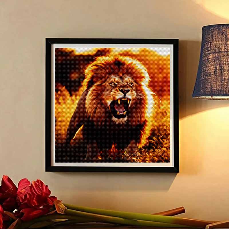 New Arrival 5D DIY Full Circle Diamond Painting "Lion" Embroidery Cross Stitch Home Decor Gift