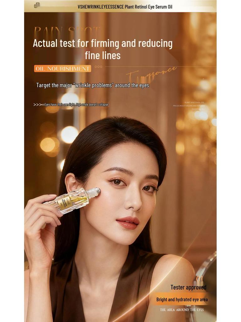 Sérum de Ojos Vegano con Retinol, Ideal para Viajar: Firmeza, Antiarrugas, Elasticidad e Hidratación para Líneas Finas