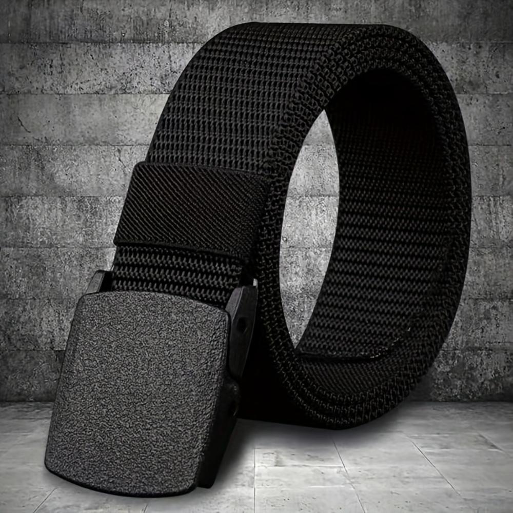 Men's and Women's Anti-Allergy Nylon Belt - Smooth Buckle for Casual, Formal, Outdoor and Daily Wear | Unisex Belt | Large Size Belt