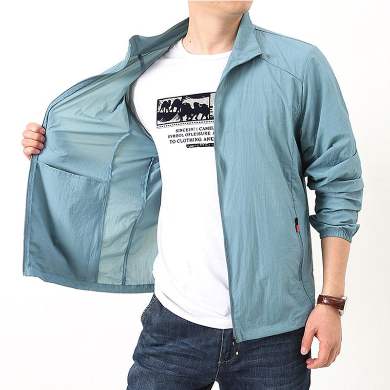 Buy Ice Silk Dry Quickly Summer Men Stand Collar Thin Jacket Outdoor