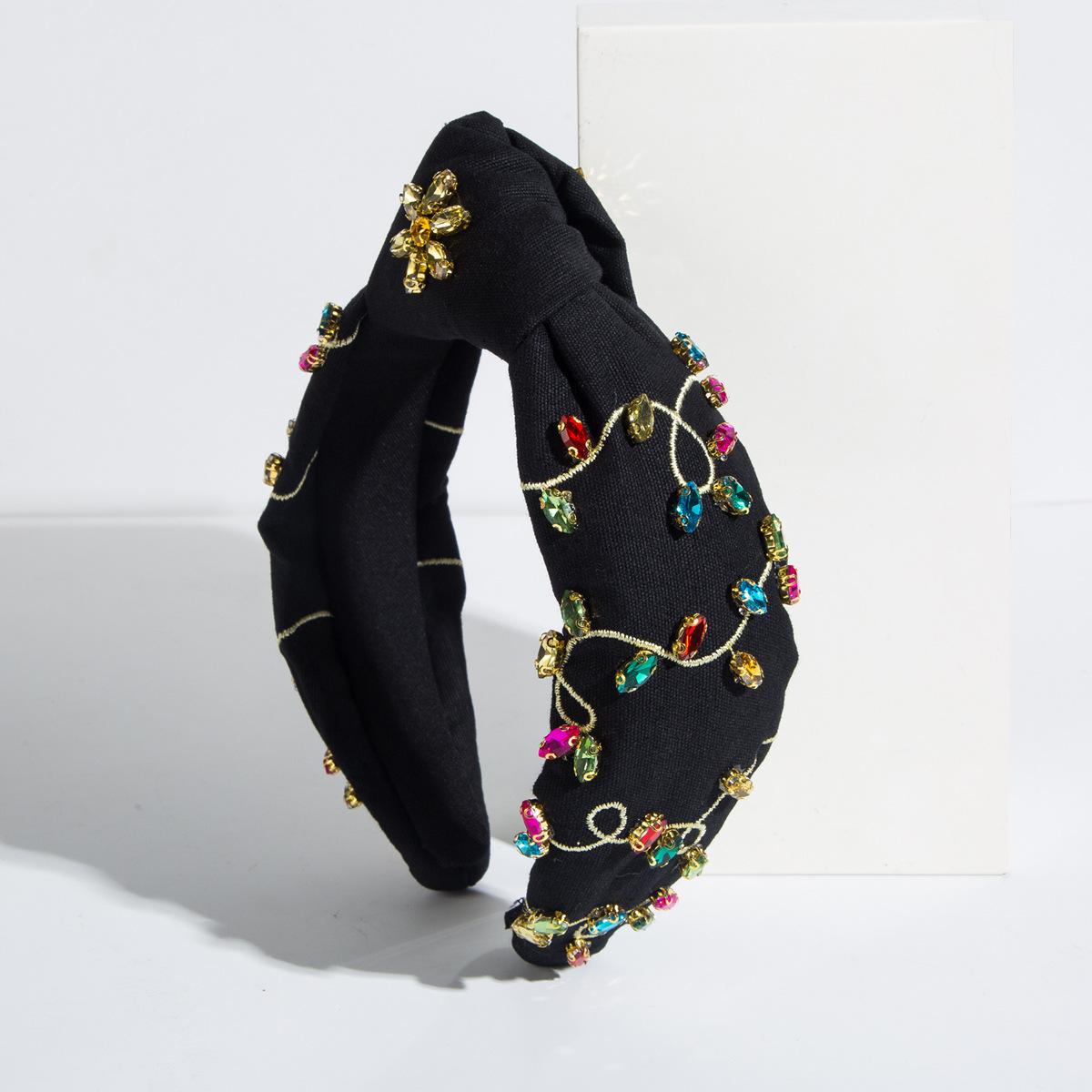 

Женская Роскошная Мода Барочная Повязка на Голову Высококачественная Страз Цветок Банкетная Вышитая Повязка на Голову