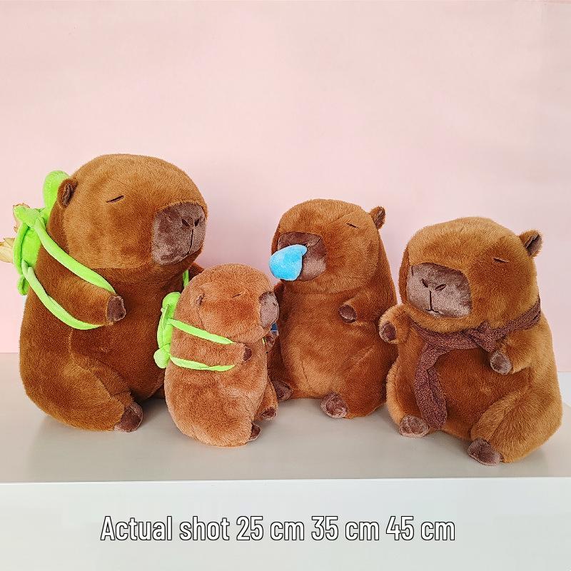 Capybara Plush Keychain & Pop-it Toy Pillow Set