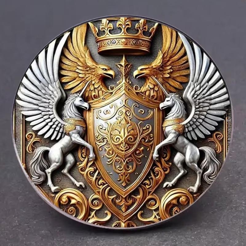 Broche Faucons en Acier Inoxydable Premium Style Gothique Double Tête Broche de Reverber pour Décoration Robuste
