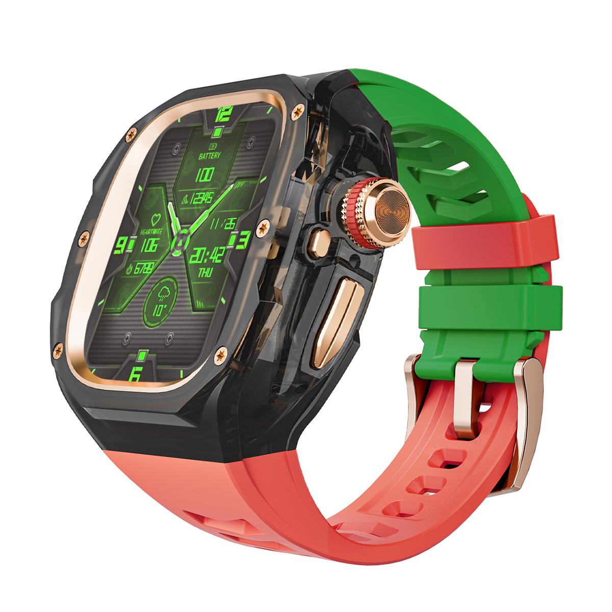 

Прозрачный комплект для модификации для Apple Watch Ultra3 49 мм Фторкаучуковый ремешок для часов iWatch Ultra2 1 49 мм Металлическая застежка-пиньон/Бабочка For Ultra 3 49MM