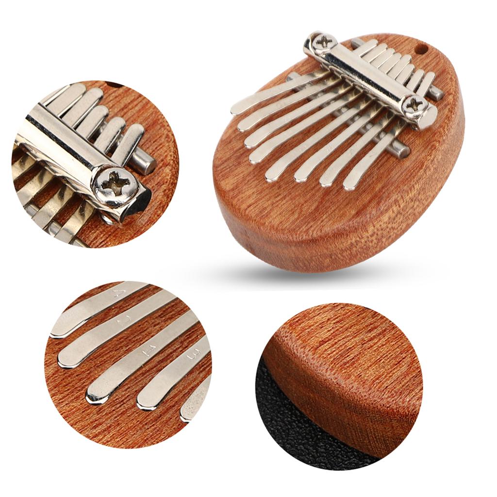 Thumb Piano 8 Keys Mini Portable Acrylic Material Decoration Gift Musical InstrumentOval Crude Wood