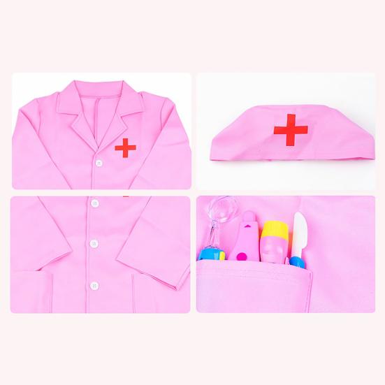 1 Set Isolation Gown Durable Hospital Coat Easy-cleaning Kids Kids Cosplay for Interactive Game