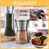 Premium Salt Pepper Grinder Set 304 Stainless Steel Glass