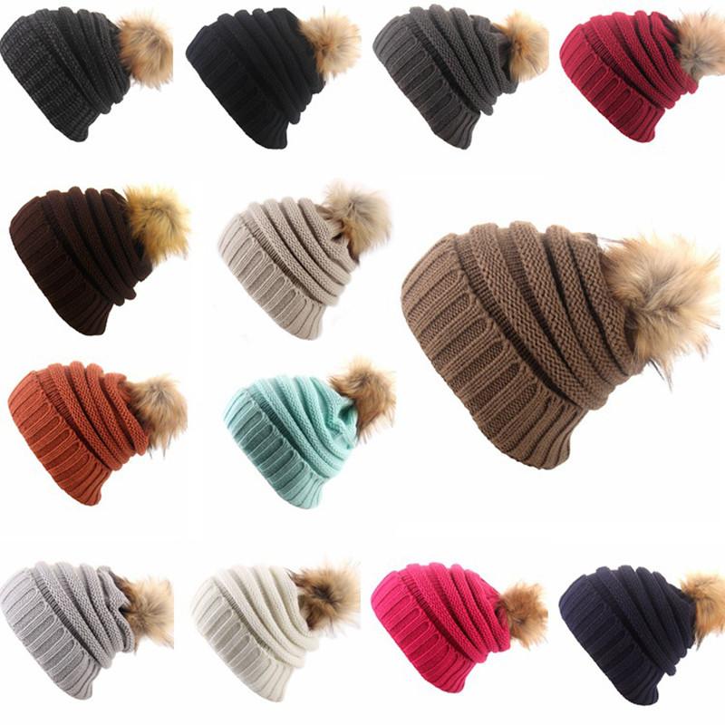 Stylish Winter Women's Knitted Beanie Hat With Versatile Pom Pom Design And Warm Material