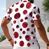 Mens Plus Size Short Sleeve Collared Quarter Zip Printed Polo Shirt White Navy Gold