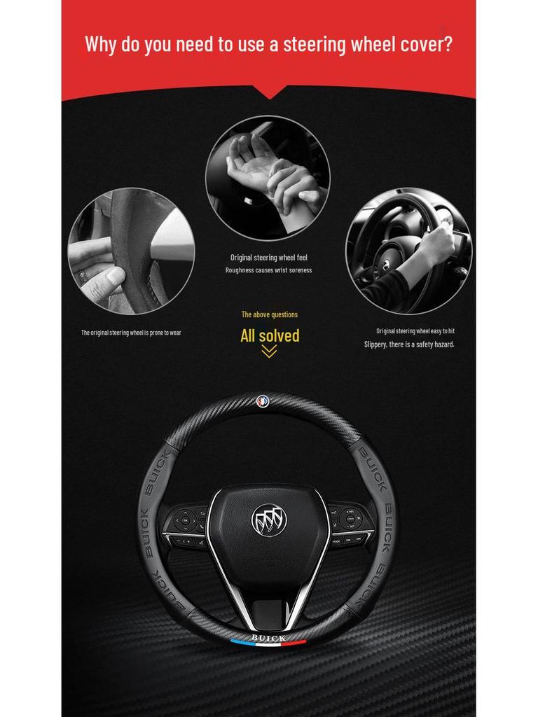 Universal Steering Wheel Cover for Buick Excelle, Verano, Regal, Encore, LaCrosse, Yuelang - All Seasons