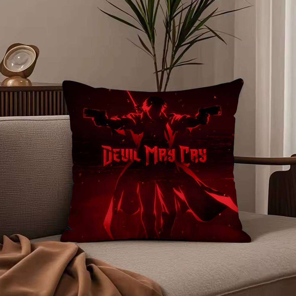 Game D-Devil m-May c-Cry Pillow Case Anti-dustmite Pillowcase Invisible zipper silky short plush Sofa cushion cover