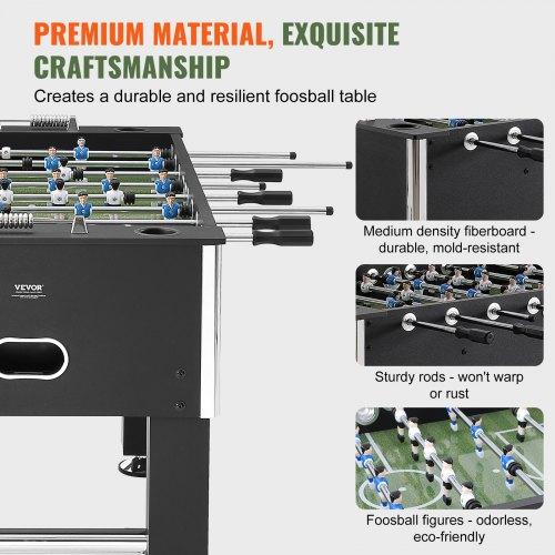 VEVOR Foosball Table, 55 inch Standard Size Foosball Table, Indoor Full Size Foosball Table for Home, Family, and Game Room