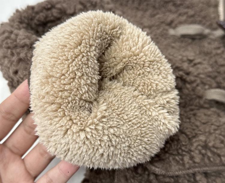 2025 Autumn/Winter Boys' Lambswool Quilted Fleece Coat for Small and Medium Sized Children