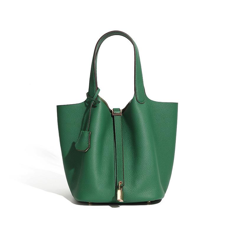 Couro Genuíno Um Nicho Bolsa Balde Exquisita de Alta Qualidade para Mulheres