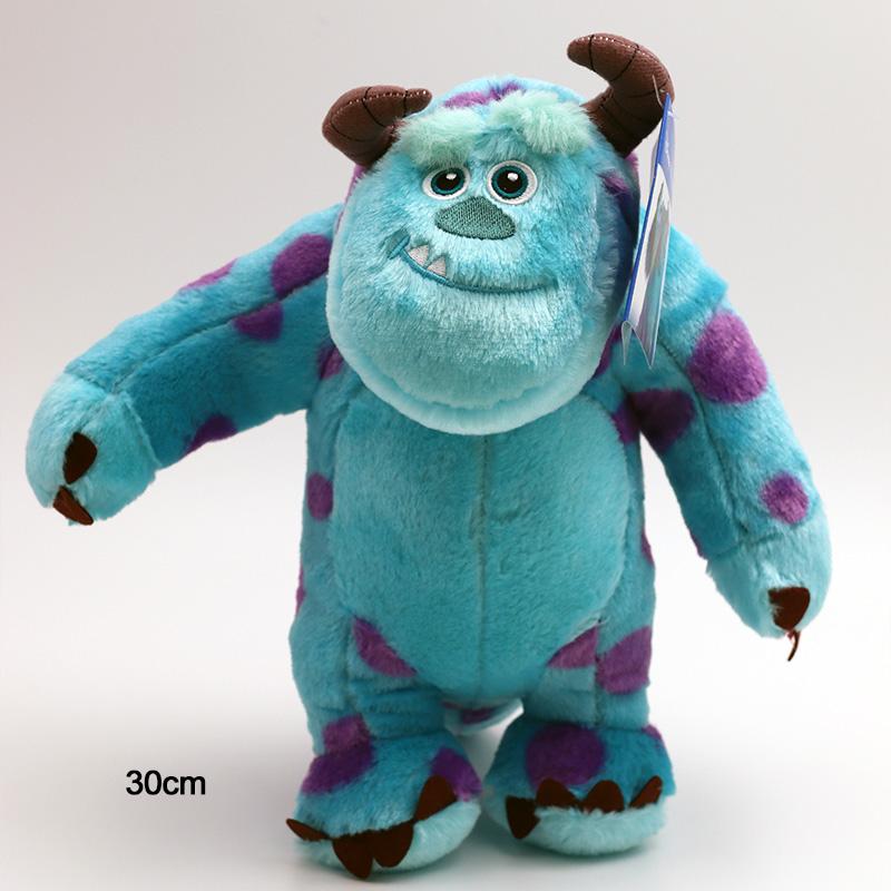 Kawaii Fluffy Pixar Sulley And Mike Plush Toys Set Monsters Inc Wazowski Cute Anime Stuffed Dolls Birthday Gift For Girls Boys
