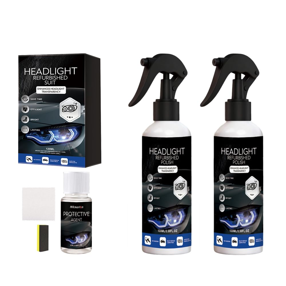 Car Headlight Restoration Kit,Headlight Cleaner and Restorer Kit,No Power Tools Required, Restoring To Like-New Condition,Head Light Restoring Kit
