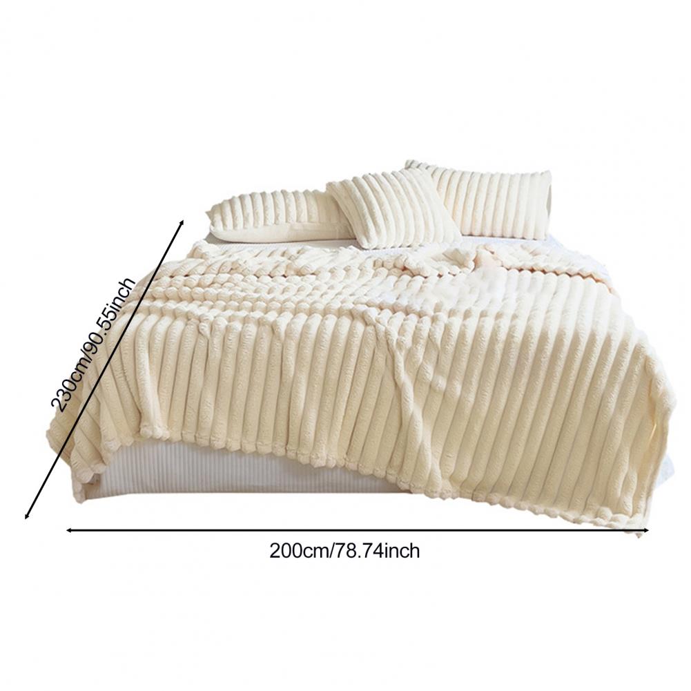Thick Striped Bubble Blanket Furry Throw Blanket Cozy Plush Solid Color Fluffy Warm Blanket for Couch Bed Sofa Living Room Offic