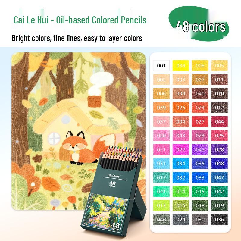 72-Color Water-Soluble Oil-Based Colored Pencil Set for Student Art