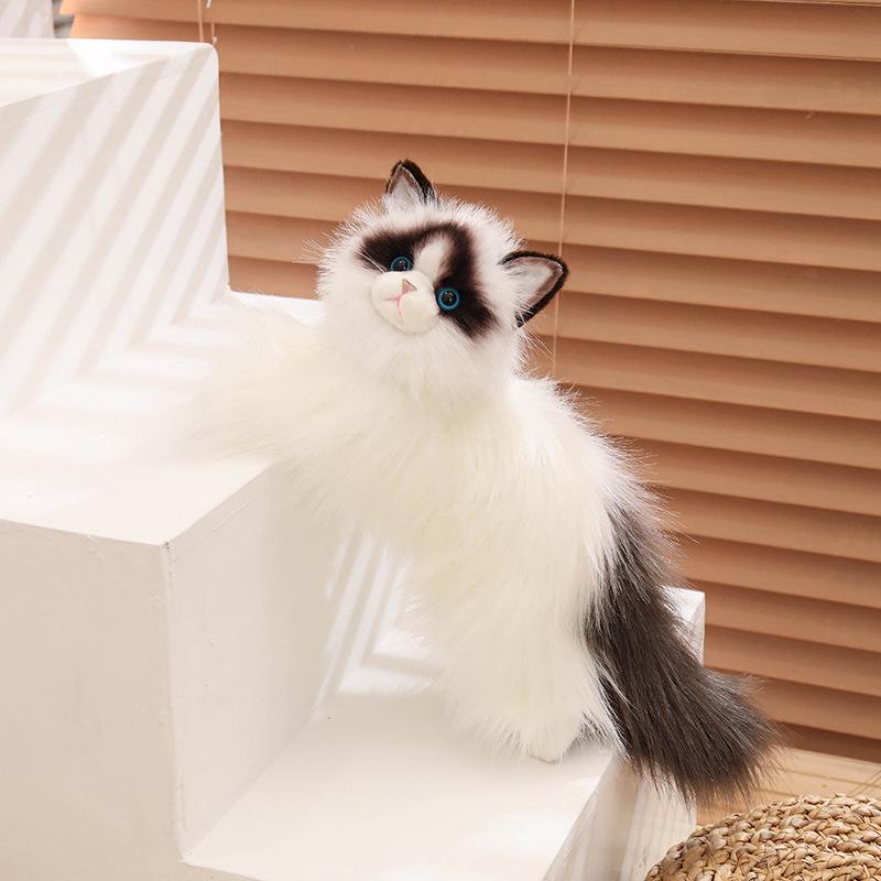 Simulation Long-haired Ragdoll Cat Doll Cute Kitten Plush Toy Doll Sleeping Pillow Girl Gift Doll