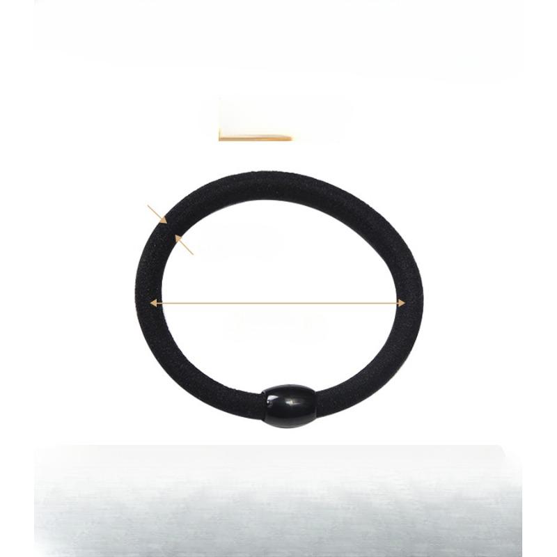 

Высокоэластичная Утолщенная Нейлоновая Черная Резинка для Волос с Бусинами-Ведерками, Не Повреждает Волосы, Надежно Фиксирует Прическу чёрный