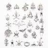30Pcs Charms Sun Moon Horse Crown Leaf Fish Clover Antique Bronze Silver Color Mixed Pendants Diy Making Findingstibetan Jewelry