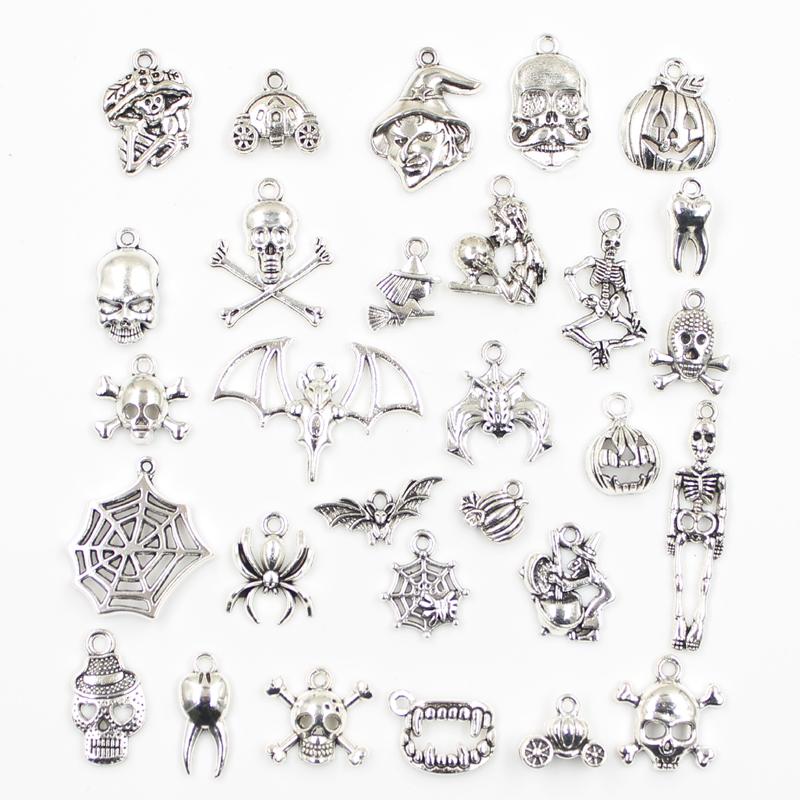 30Pcs Charms Sun Moon Horse Crown Leaf Fish Clover Antique Bronze Silver Color Mixed Pendants Diy Making Findingstibetan Jewelry