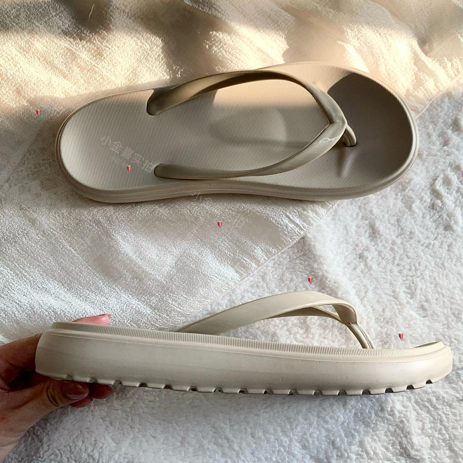 Eva Women’s Non-Slip Summer Flip-Flops - Toe-Post Beach Sandals for Outdoor Wear, Solid Colors, High-End Feel 40/41 хаки