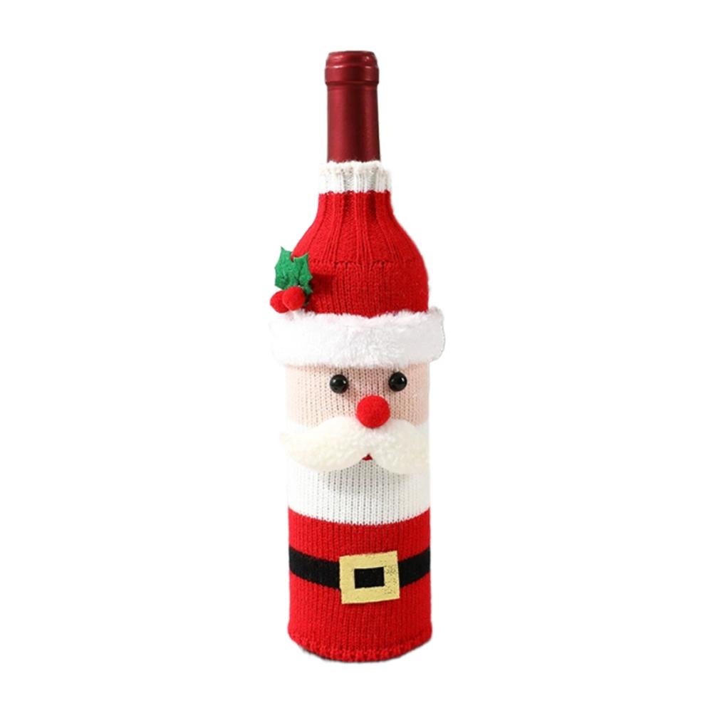 Cute Handmade Christmas Sweater Wine Bottle Cover,for Christmas Decorations XMAS Gifts Navidad 2026 Party Decorations
