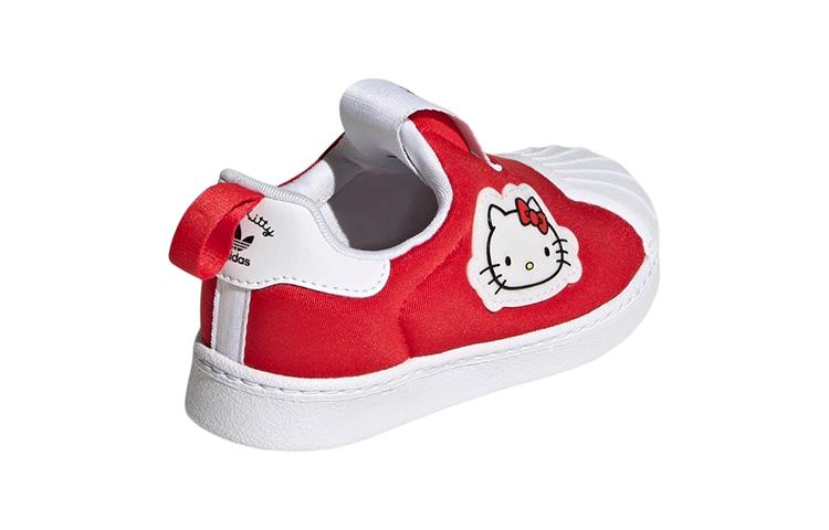 Adidas Originals x Hello Kitty SUPERSTAR 360 Comfortable Low top Skateboard Shoes Red White Infant And Toddler GY9213