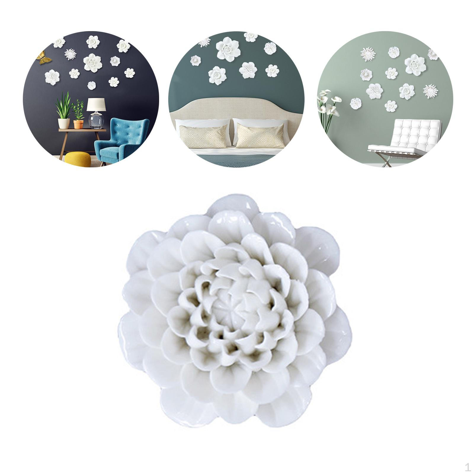 

Керамическое искусство 3D Подвесные фарфоровые цветы Декоративная искусственная скульптура для ванной комнаты, гостиной Round Petaled Peony