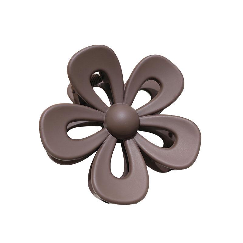 7cm Frosted Flower Claw Hair Clip - Five-Petal Candy Color Updo Accessory