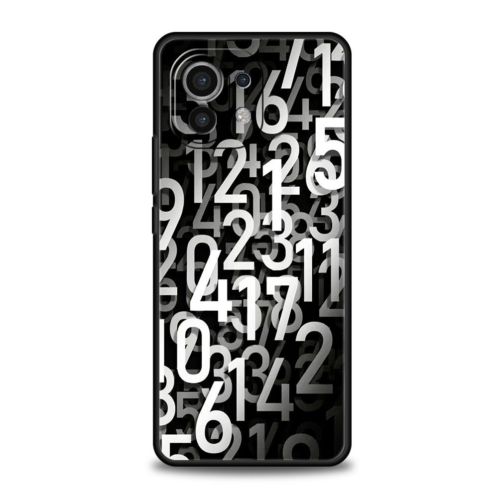 Number Pattern Phone Case Cover for Xiaomi Mi 17 Pro Max 15 14 13 12 11 Ultra 15T 14T 13T 12T 11T Pro Lite Soft TPU Shell Capas