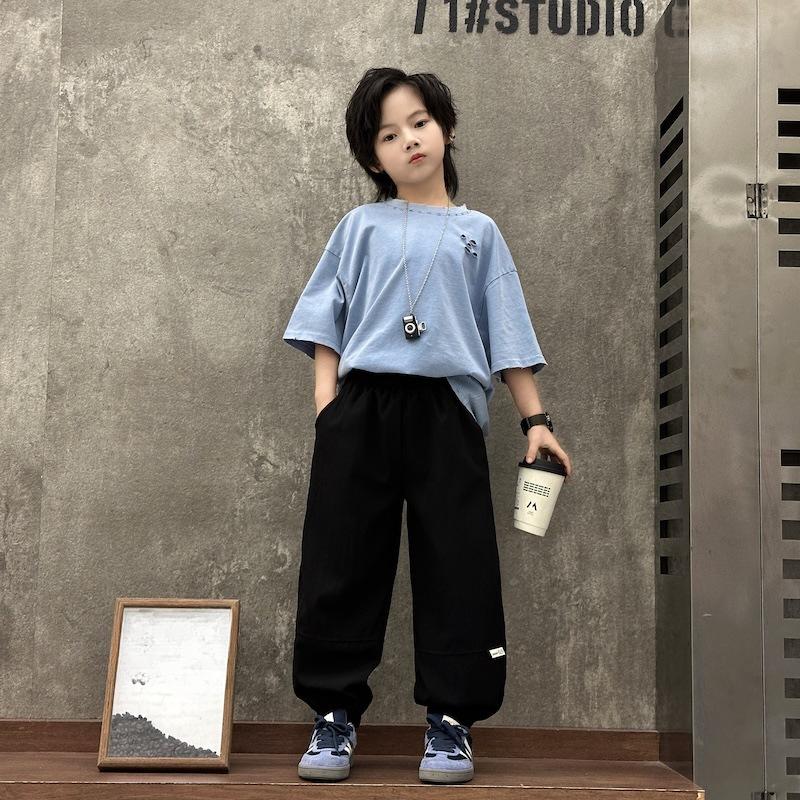 Summer Children's Work Pants Thin Breathable Quick Drying Pants for Boys and Girls Mosquito Repellent Pants Leg Binding Pants