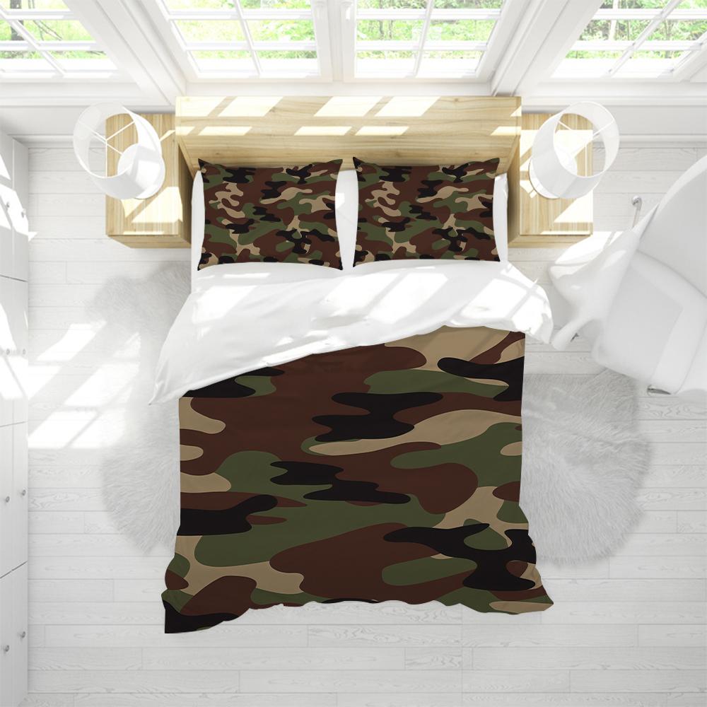 Military Camouflage Green Duvet Cover Set Soft Wash Bed 3 Piece Summer Comfortable Student Dormitory Home Baby Bedding Best
