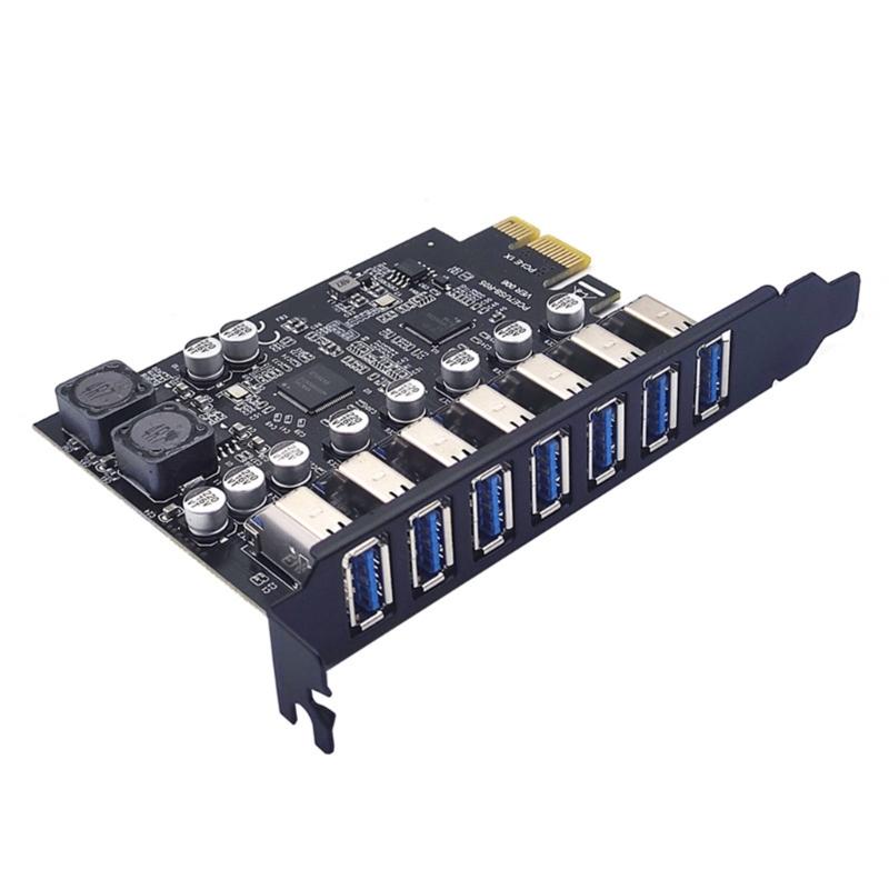 USB3.2 GEN1 5Gbps Adapter Card 7-port Expansion Card RENESAS Control D720201+720210 5Gbps PCIE X1