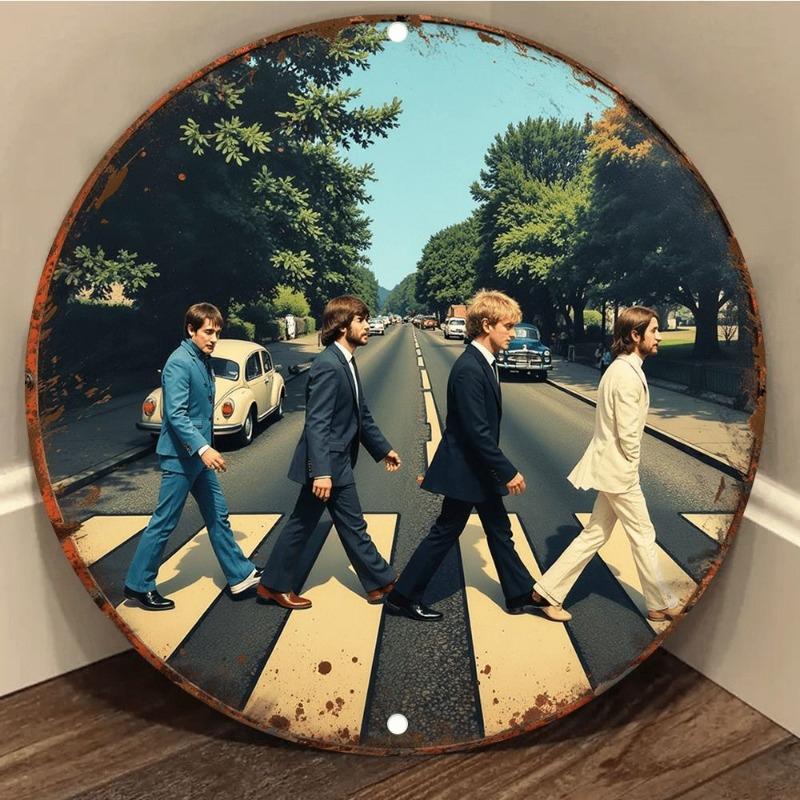 2D Flat Hanging Decorative Metal Sign Hand Painted Art