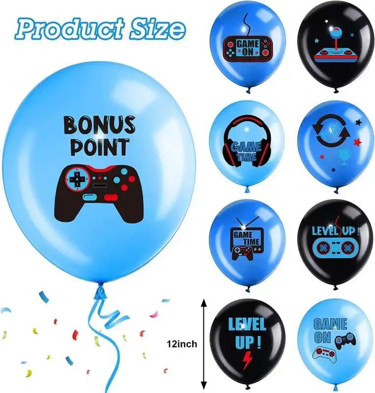 Video Game Party Supplies Set Baby Boy Birthday Party Decoration Happy Birthday Gaming Backdrop Game Table Covers Gamer Balloons