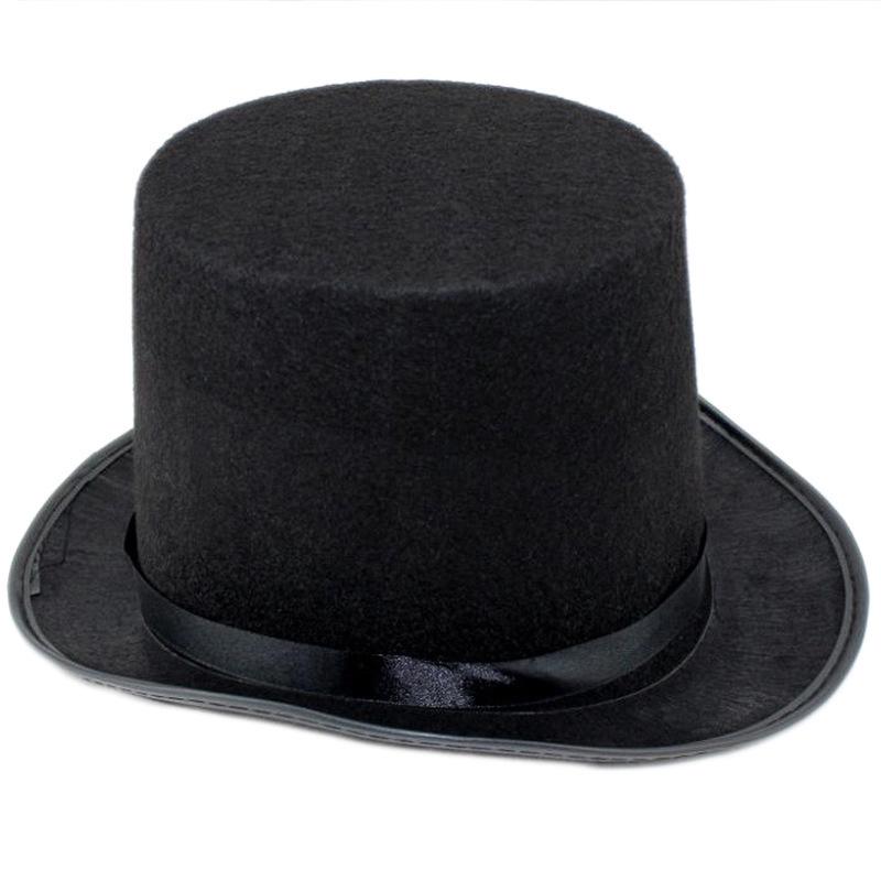 Elegant Green & Black Top Hat with Gold Powder for Adults & Kids, Unisex Magician & Jazz Style.