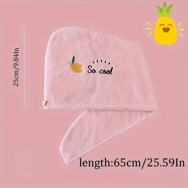 1pc Women'S Super Absorbent Quick-Dry Hair Towel Cap with Cute Cartoon Embroidery Design - Lightweight, Fabric Coral Fleece Perfect for Bathing