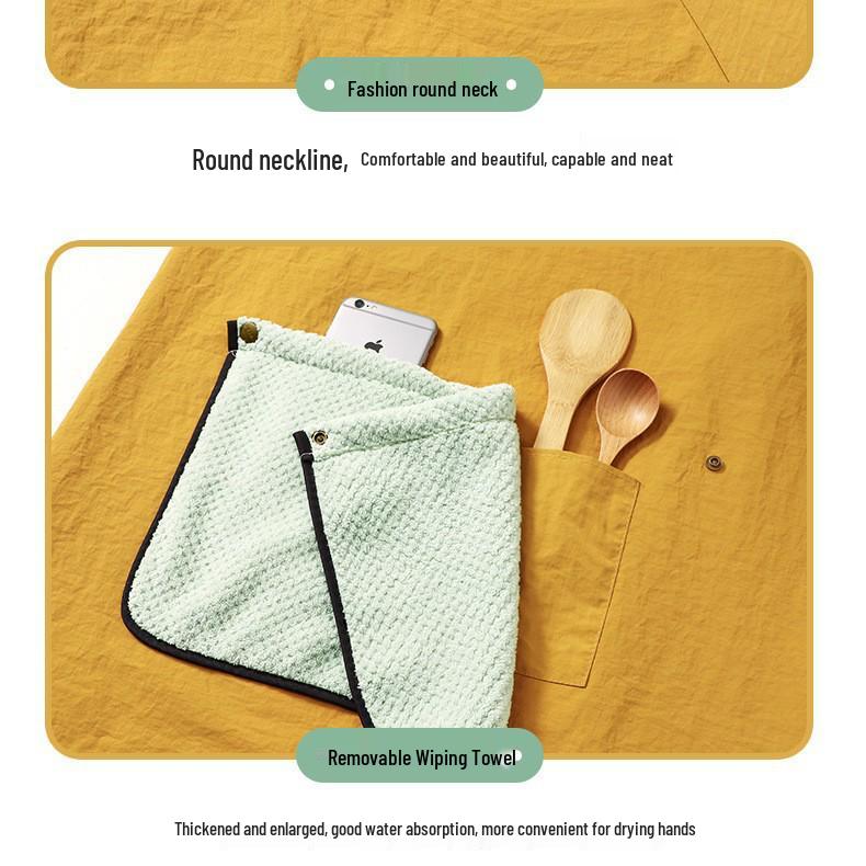 Waterproof Cartoon Kitchen Apron - Oil-Proof, Breathable, Wipeable, All-Season Cooking Coveralls