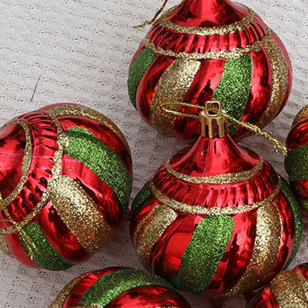 6pcs Reusable Painted Christmas Balls Pendant Shatterproof Xmas Tree Ornament  Holiday Wedding Party