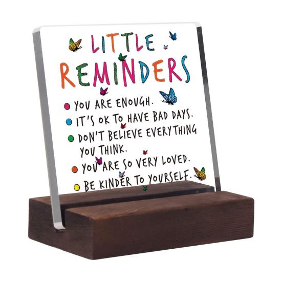 Targhetta Decorativa In Acrilico Con Base In Legno – Cartello Da Tavolo 10x10 Cm, Per Casa, Ufficio, Scrivania, Regalo Personalizzato