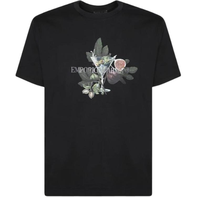 Emporio Armani Regular Fit Pattern Printed Plain Knit Cotton Crew Neck T-Shirt Men tops EM003829-AF19418-UC001 XL