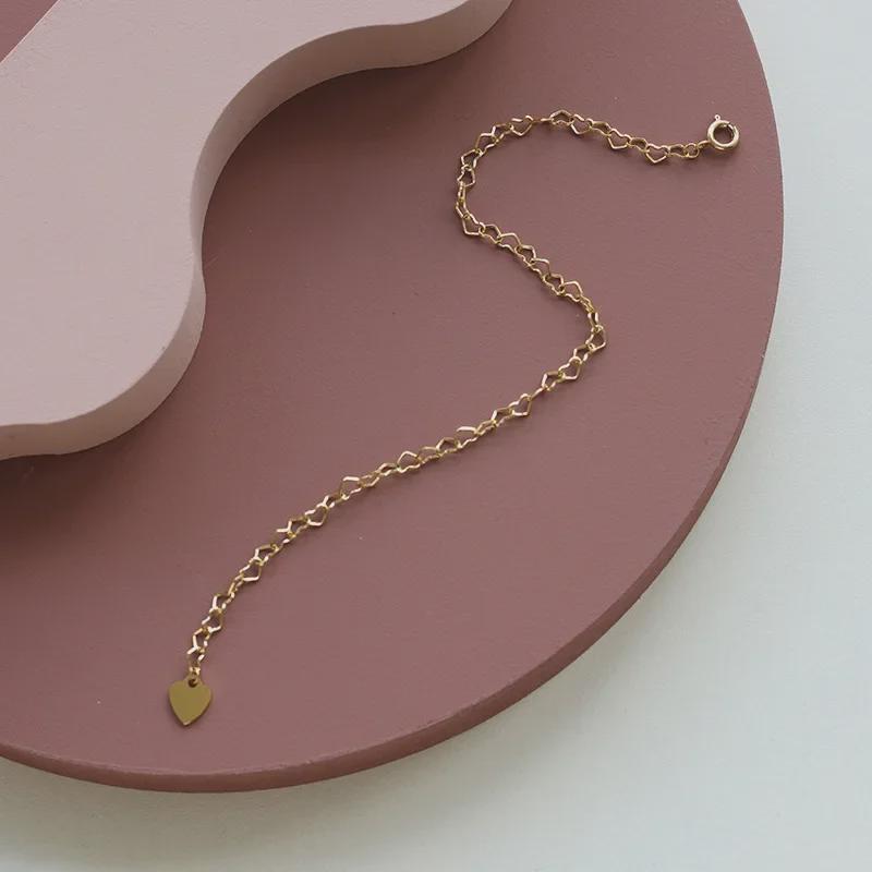 Colier și brățară XL363 Love Chain din titan, placate cu aur de 18K, perfecte pentru iubiți