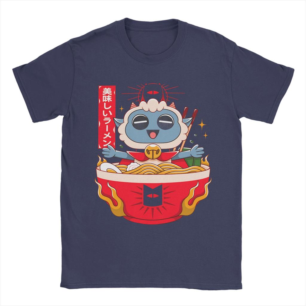 Ramen Cult of the Lamb TShirt Summer Novelty TShirts Men 100 Cotton ONeck Oversize Clothing Short Sleeves Vintage Tshirt