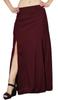 Bimba Women Long Rayon Maxi Skirt With Front Slits - Maroon