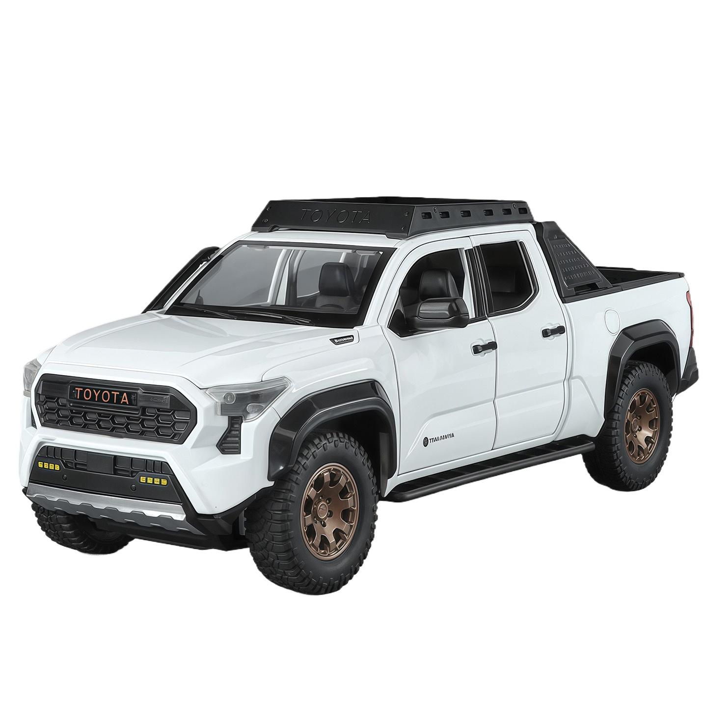 

1/24 Toyota Tacoma Пикап Грузовой Автомобиль Сплав Модель Автомобиля Звук и Свет Оттяжка Детская Игрушка Коллекционные Предметы Подарок на День Рождения белый
